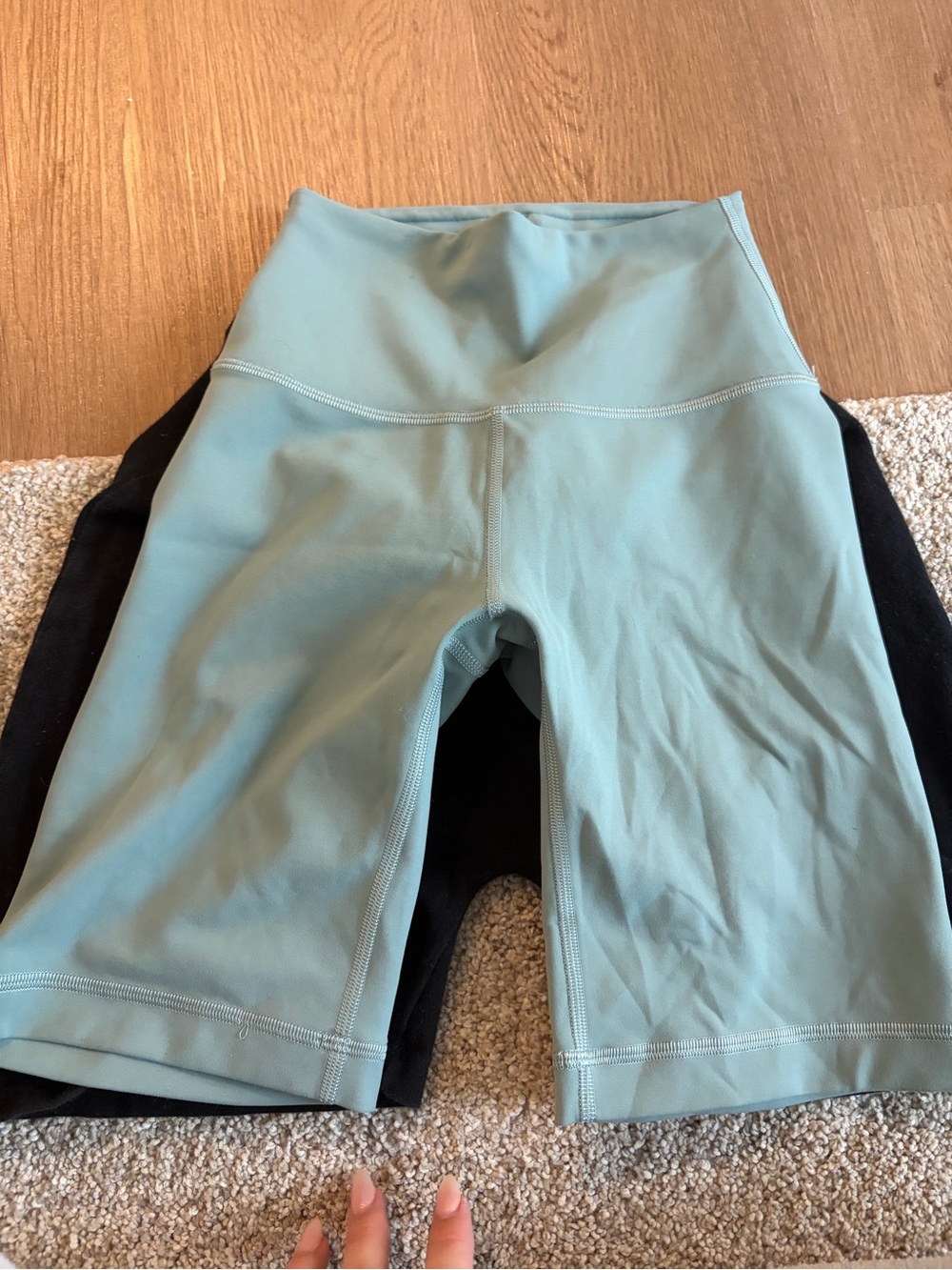 Lululemon High-Rise Active Biker Shorts in Sage Green